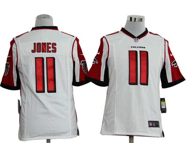 Nike Falcons 11 Jones white Game Jerseys
