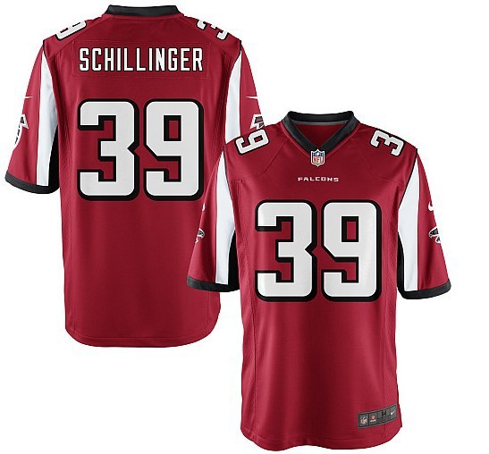 Nike Falcons 39 Schillinger Red Game Jerseys