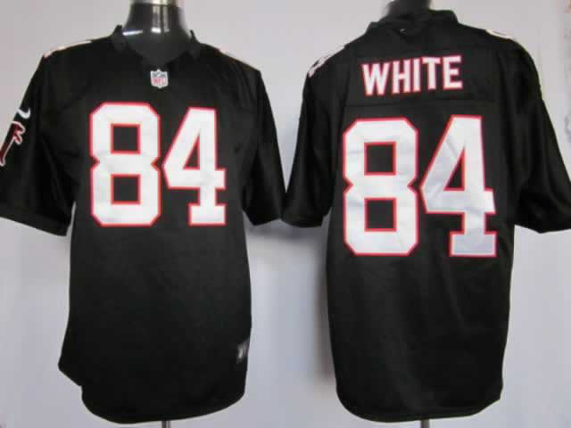 Nike Falcons 84 White Black Game Jerseys