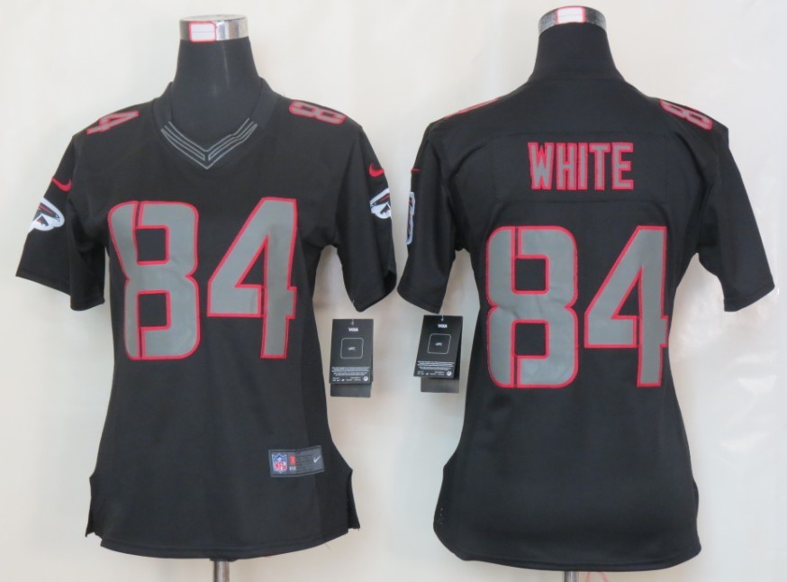 Nike Falcons 84 White Black Impact Women Limited Jersey