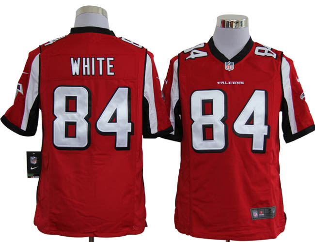 Nike Falcons 84 White red Game Jerseys