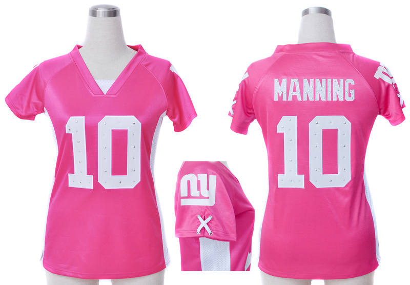 Nike Gaints 10 Manning Pink Women Draft Him II Top Jerseys