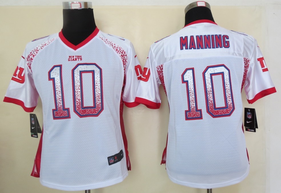 Nike Giants 10 Eli Manning White Women Elite Drift Jersey