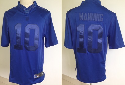 Nike Giants 10 Manning Blue Drenched Limited Jerseys