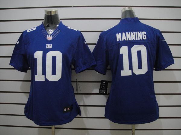 Nike Giants 10 Manning Blue Women Limited Jerseys
