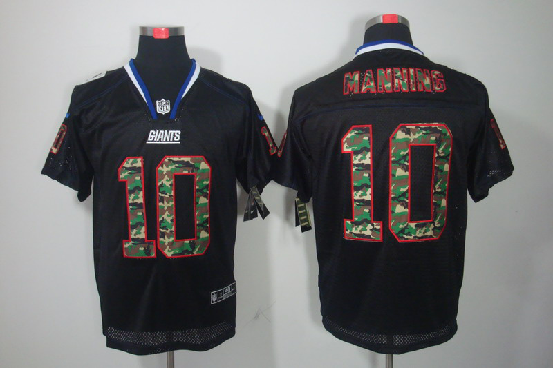 Nike Giants 10 Manning Camo Number Black Elite Jerseys