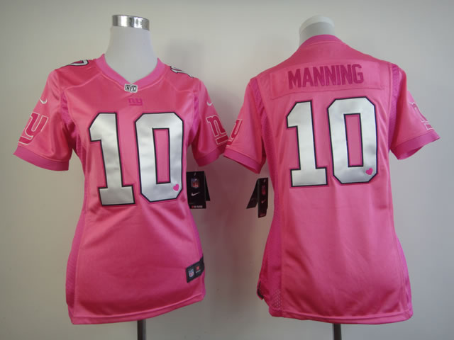 Nike Giants 10 Manning Pink Love's Women Jerseys