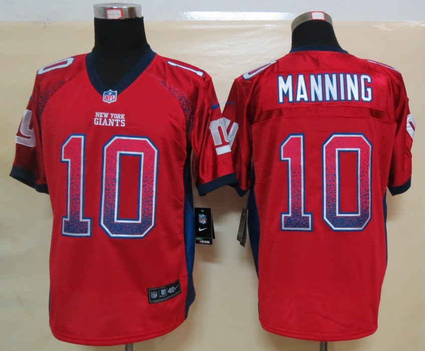 Nike Giants 10 Manning Red Elite Drift Jersey