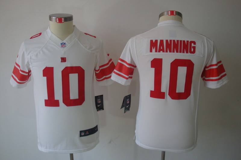 Nike Giants 10 Manning White Kids Limited Jerseys