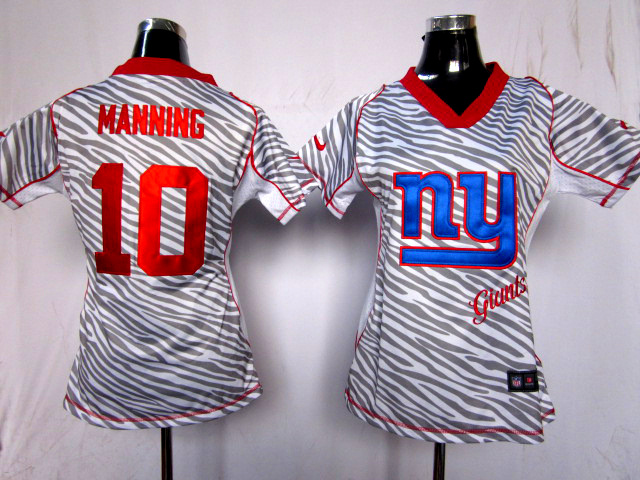 Nike Giants 10 Manning Women Zebra Jerseys