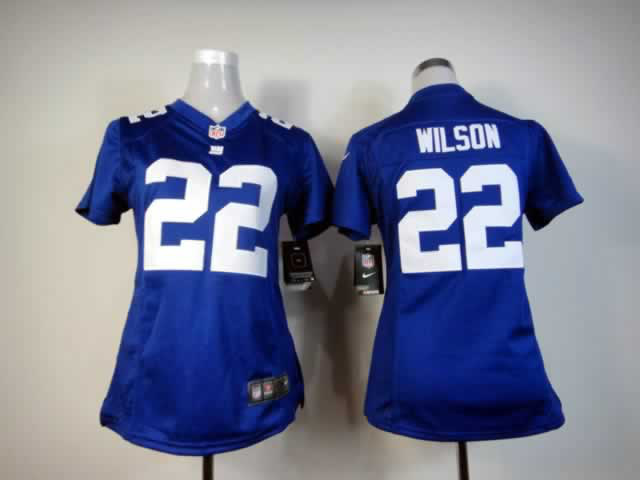 Nike Giants 22 Wilson Blue Women Game Jerseys