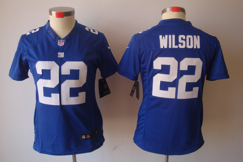 Nike Giants 22 Wilson Blue Women Limited Jerseys