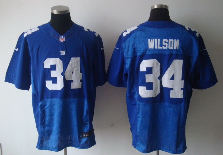Nike Giants 34 Wilson blue elite jerseys