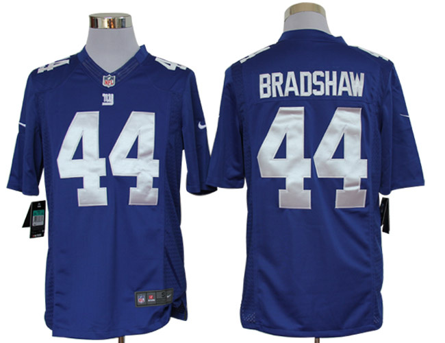 Nike Giants 44 Bradshaw Blue Limited Jerseys