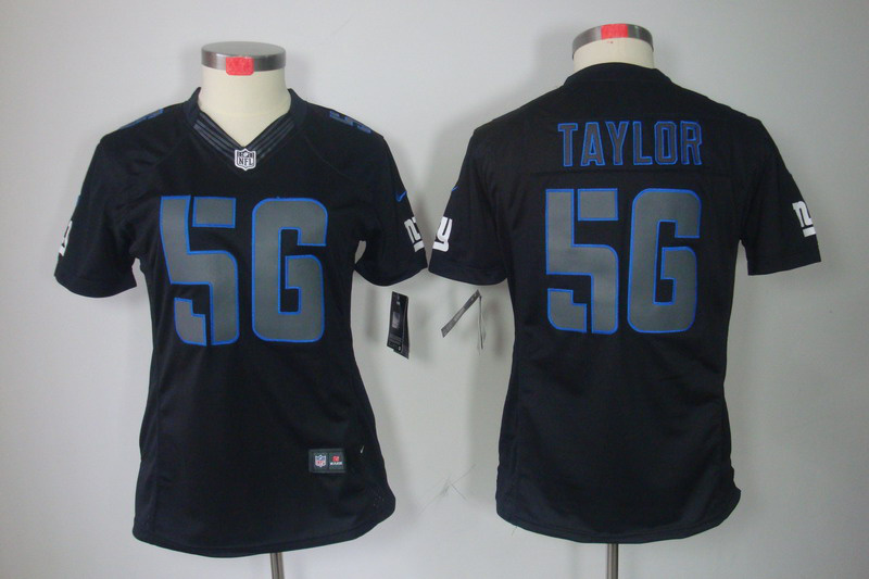Nike Giants 56 Taylor Black Impact Women Limited Jersey