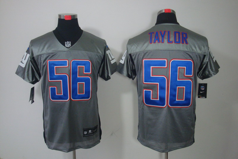 Nike Giants 56 Taylor Grey Elite Jerseys
