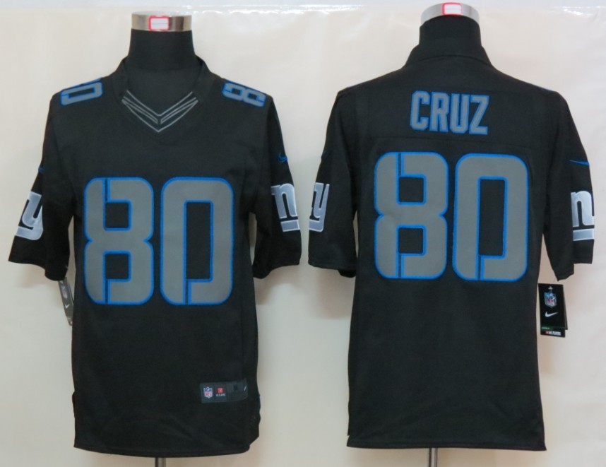 Nike Giants 80 Cruz Black Impact Limited Jerseys