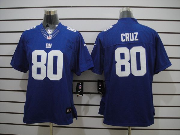 Nike Giants 80 Cruz Blue Women Limited Jerseys