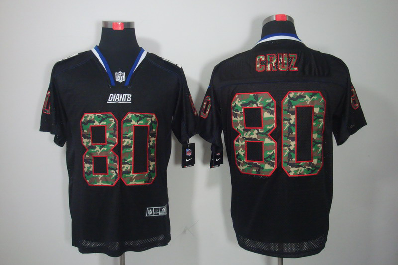 Nike Giants 80 Cruz Camo Number Black Elite Jerseys
