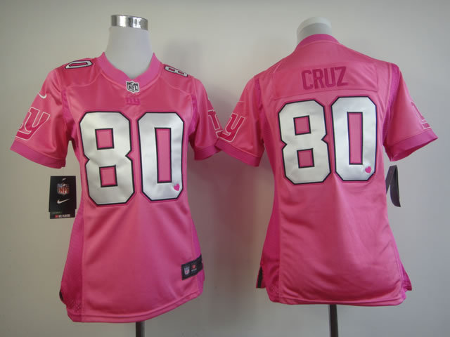 Nike Giants 80 Cruz Pink Love's Women Jerseys - Click Image to Close