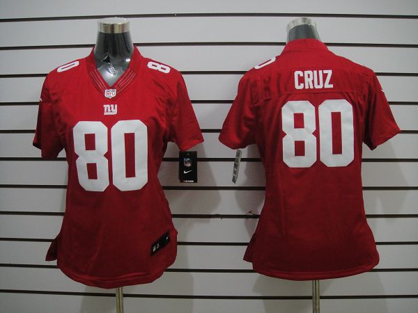 Nike Giants 80 Cruz Red Women Limited Jerseys - Click Image to Close