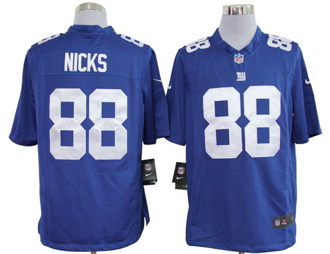 Nike Giants 88 Hakeem Nicks blue Game Jersey