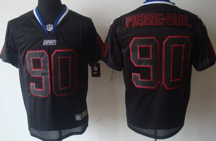 Nike Giants 90 Pierre-Paul Black Shadow Elite Jerseys