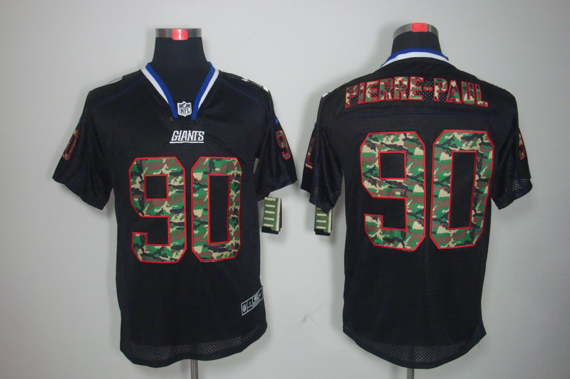 Nike Giants 90 Pierre-Paul Camo Number Black Elite Jerseys