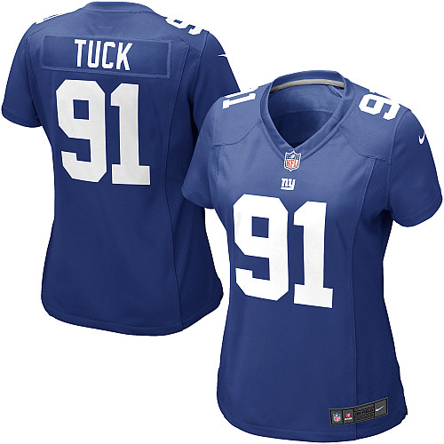 Nike Giants 91 TUCK Blue Women Game Jerseys