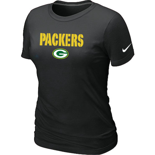 Nike Green Bay Packers Authentic Logo Women's T-Shirt Black Nike Green Bay Packers Authentic Logo Women's T-Shirt Black
