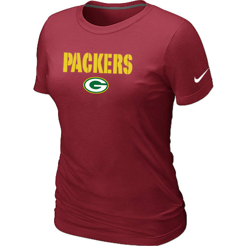 Nike Green Bay Packers Authentic Logo Women's T-Shirt Red Nike Green Bay Packers Authentic Logo Women's T-Shirt Red