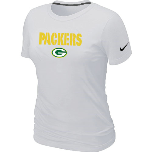 Nike Green Bay Packers Authentic Logo Women's T-Shirt White Nike Green Bay Packers Authentic Logo Women's T-Shirt White