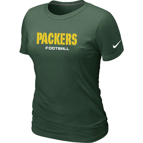 Nike Green Bay Packers Sideline Legend Authentic Font Women's T-Shirt Green