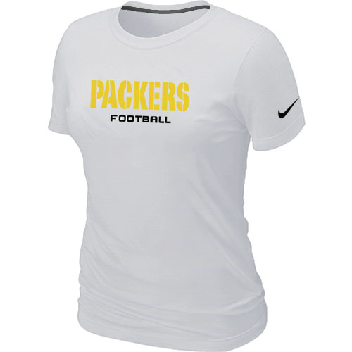 Nike Green Bay Packers Sideline Legend Authentic Font Women's T-Shirt White
