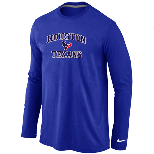 Nike Houston Texans Heart & Soul Long Sleeve T-Shirt Blue - Click Image to Close