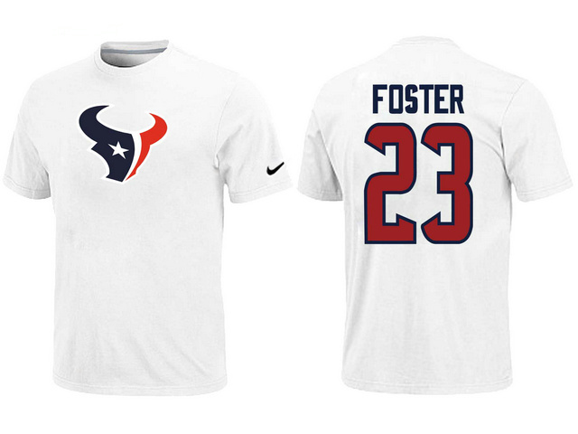Nike Houston Texans 23 FOSTER Name & Number White T-Shirt