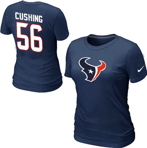 Nike Houston Texans 56 Cushing Name & Number D.BLue Women's T-Shirt