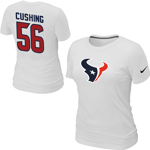 Nike Houston Texans 56 Cushing Name & Number White Women's T-Shirt
