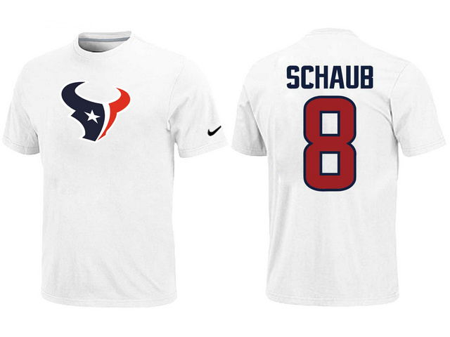 Nike Houston Texans 8 schaub Name & Number White T-Shirt