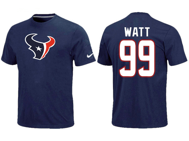 Nike Houston Texans 99 Watt Name & Number Blue T-Shirt