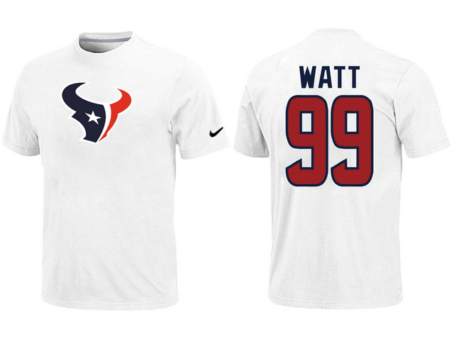 Nike Houston Texans 99 Watt Name & Number White T-Shirt