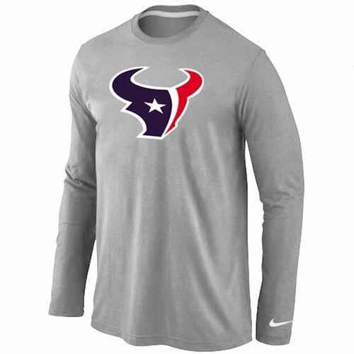 Nike Houston Texans Logo Long Sleeve T-Shirt Grey Nike Houston Texans Logo Long Sleeve T-Shirt Grey