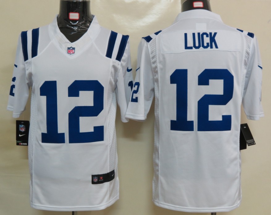 Nike Indianapolis Colts 12 Luck White Limited Jersey