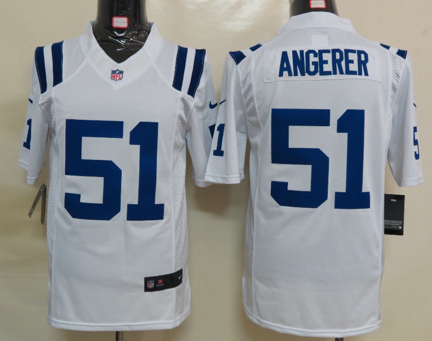 Nike Indianapolis Colts 51 Angerer White Limited Jersey - Click Image to Close