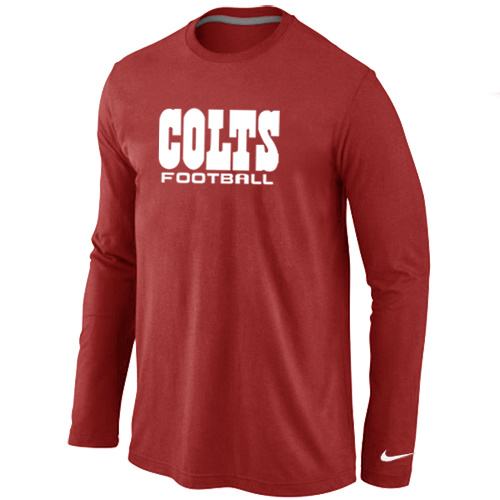 Nike Indianapolis Colts Authentic font Long Sleeve T-Shirt Red
