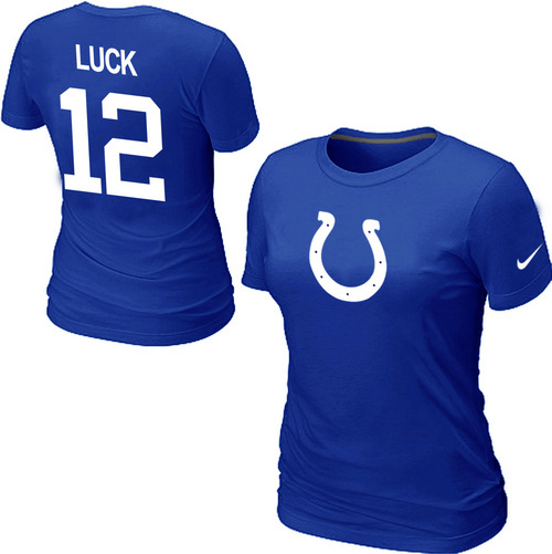 Nike Indianapolis Colts LUCK Name & Number Women's Blue T-Shirt