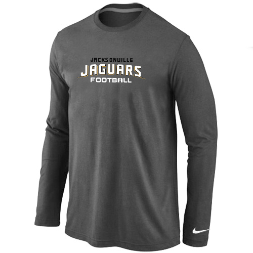 Nike Jacksonville Jaguars Authentic font Long Sleeve T-Shirt D.Grey