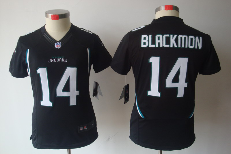 Nike Jaguars 14 Blackmon Black Women Limited Jerseys