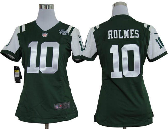 Nike Jets 10 Holmes Green Women Game Jerseys
