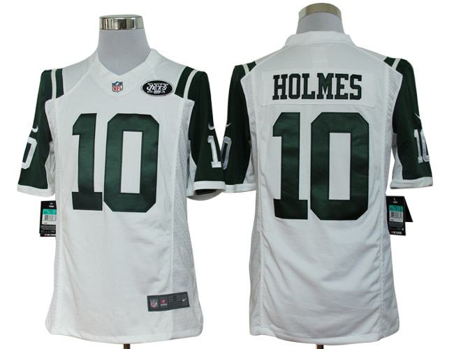 Nike Jets 10 Holmes White Limited Jerseys